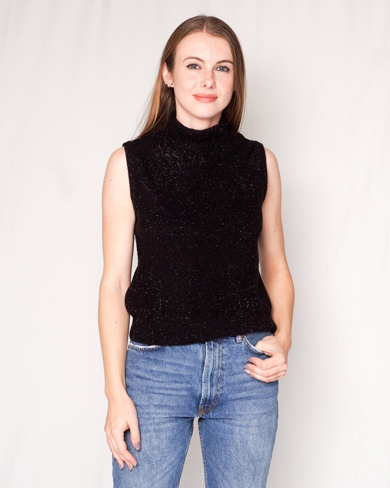 St. John Collection Black Sparkly Sleeveless Top (Size S)