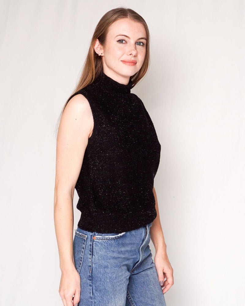 St. John Collection Black Sparkly Sleeveless Top (Size S)