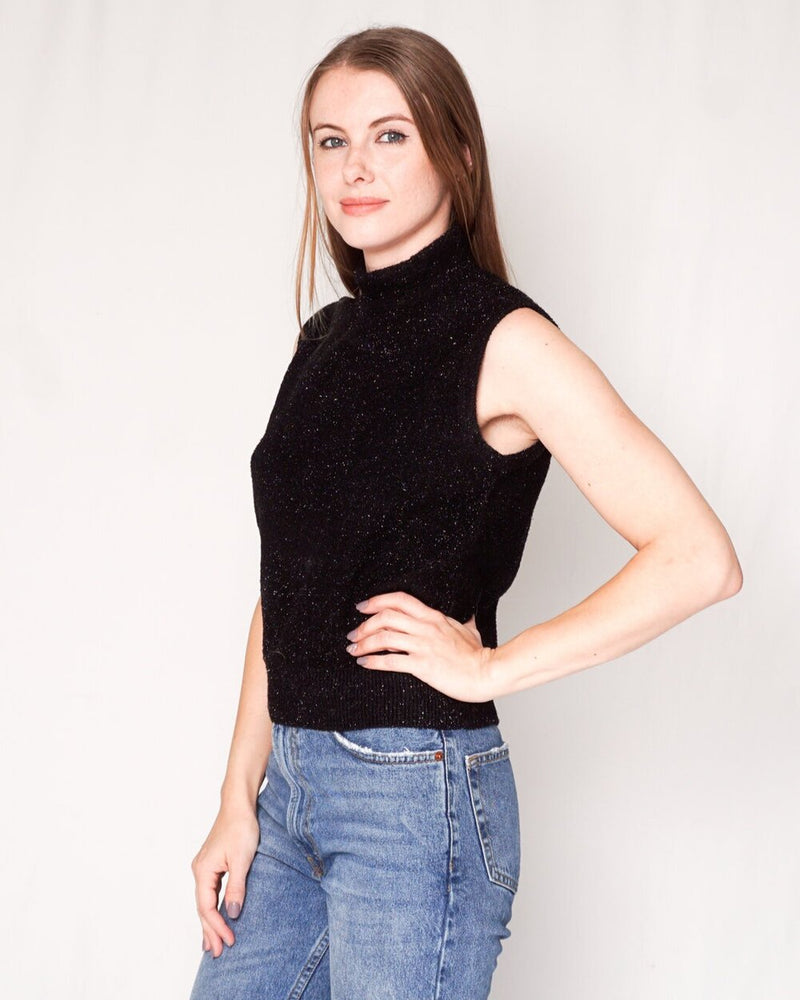 St. John Collection Black Sparkly Sleeveless Top (Size S)