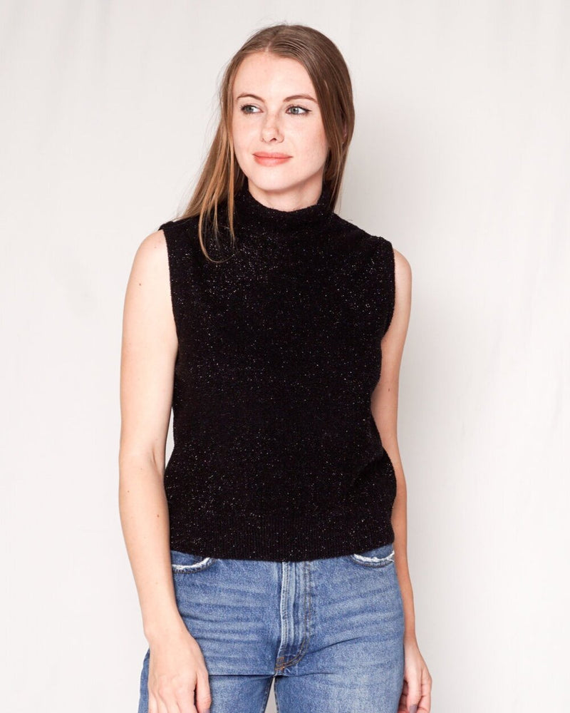 St. John Collection Black Sparkly Sleeveless Top (Size S)