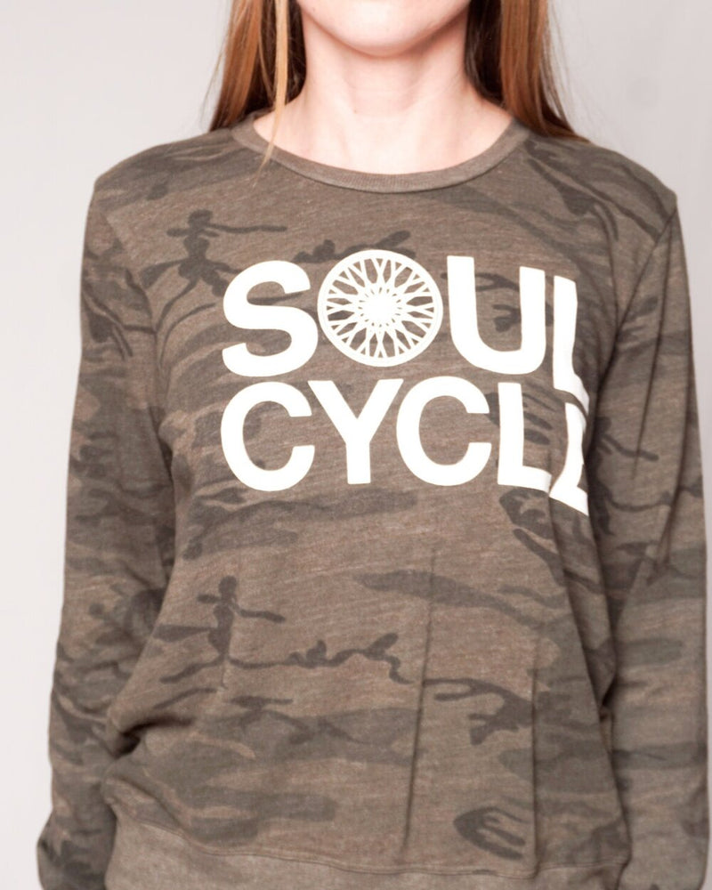 Soulcycle Olive Camo Basic Sweatshirt NWT (Size M)