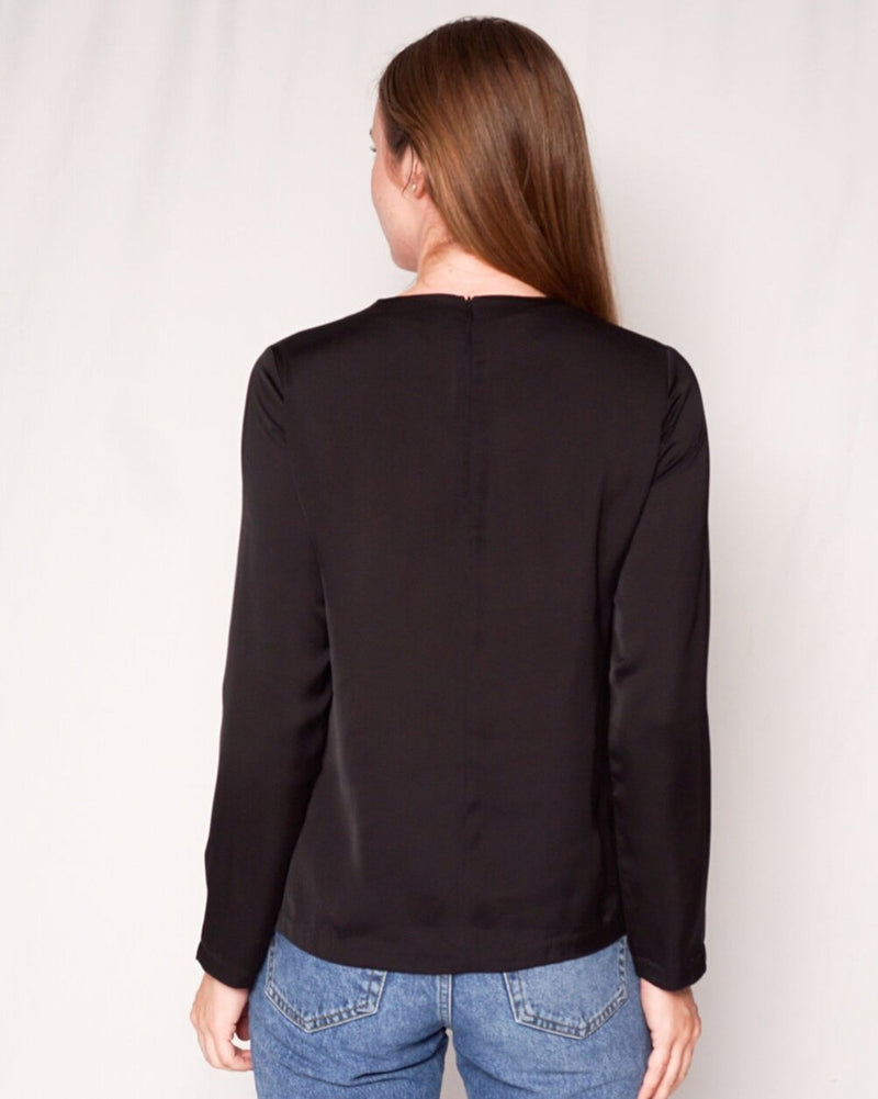 SANDRO Eksy Beaded Embellished Black Top (Size S)