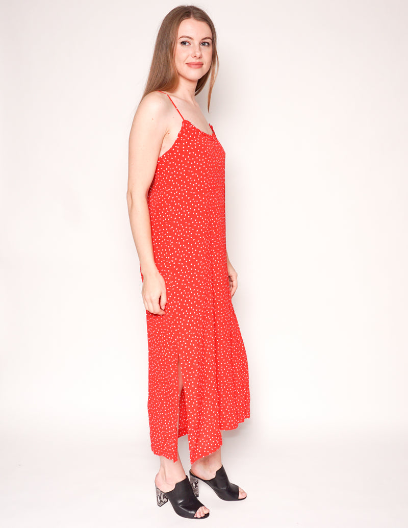 SEEN WORN KEPT x ANTHROPOLOGIE Red Polka Dot Slip Midi Dress
