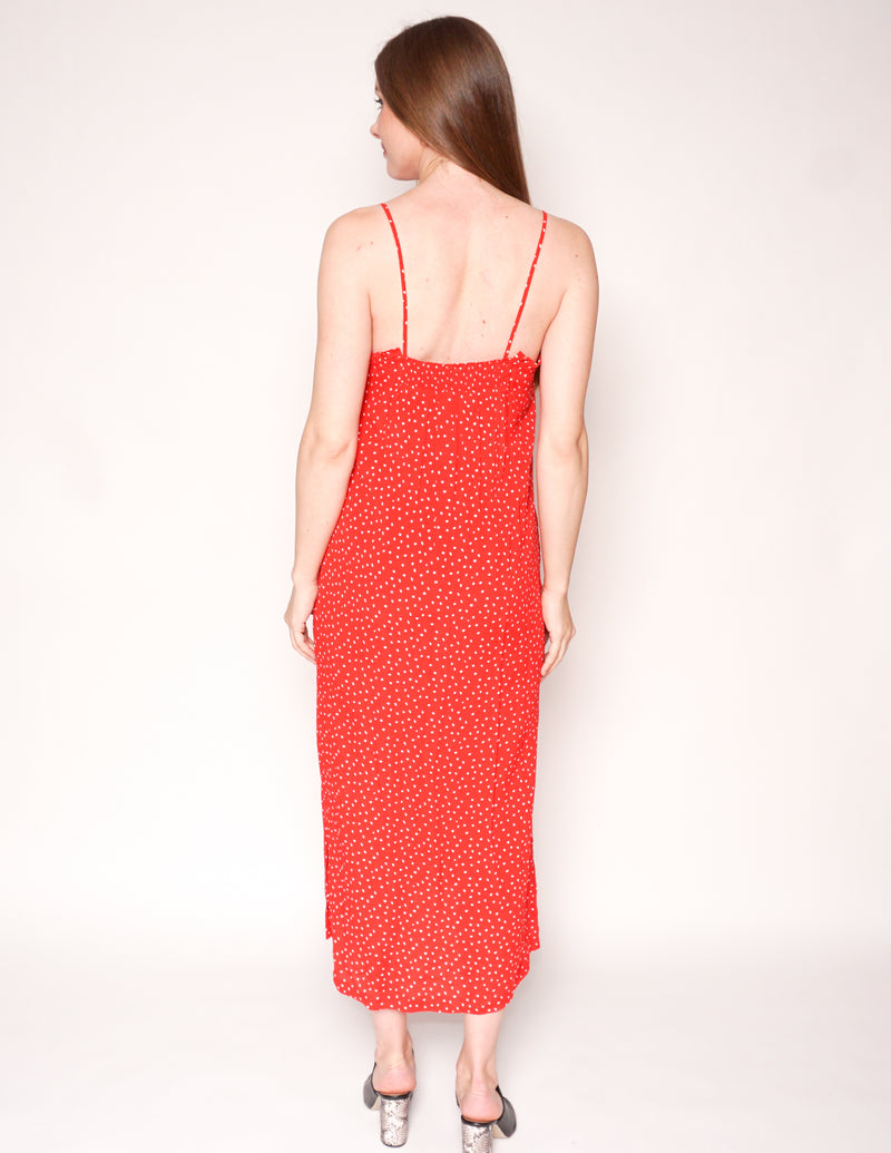 SEEN WORN KEPT x ANTHROPOLOGIE Red Polka Dot Slip Midi Dress