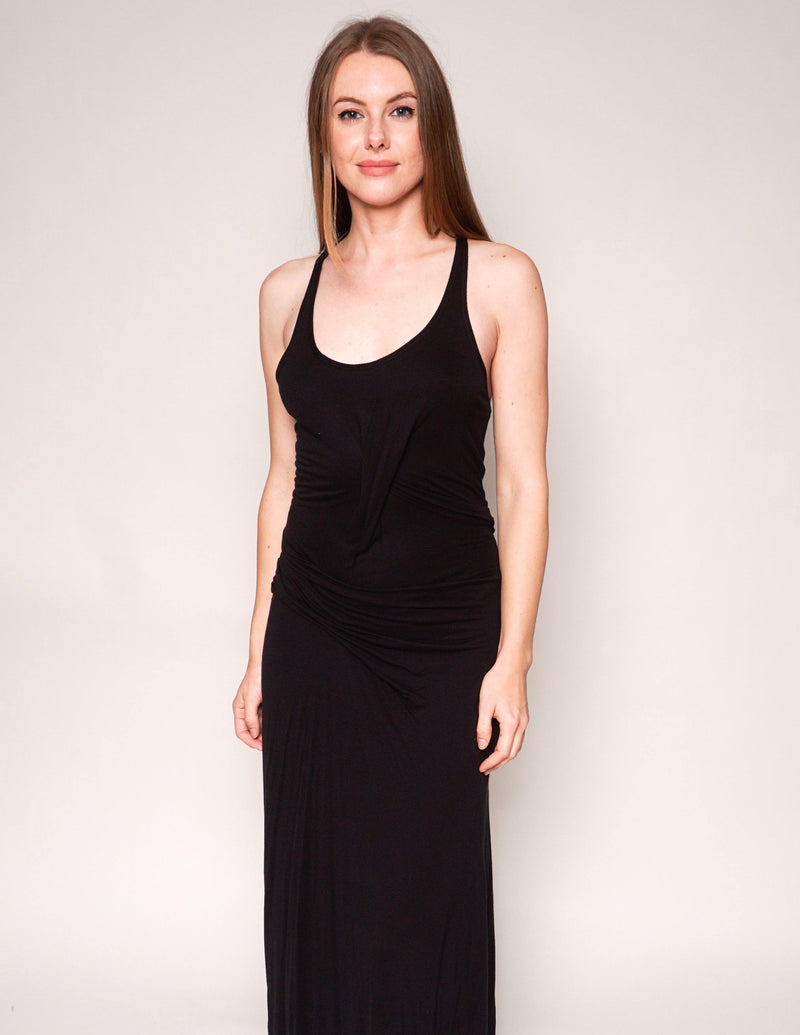 HELMUT LANG Black Slack Jersey Racerback Maxi Dress – Fashion Without  Trashin