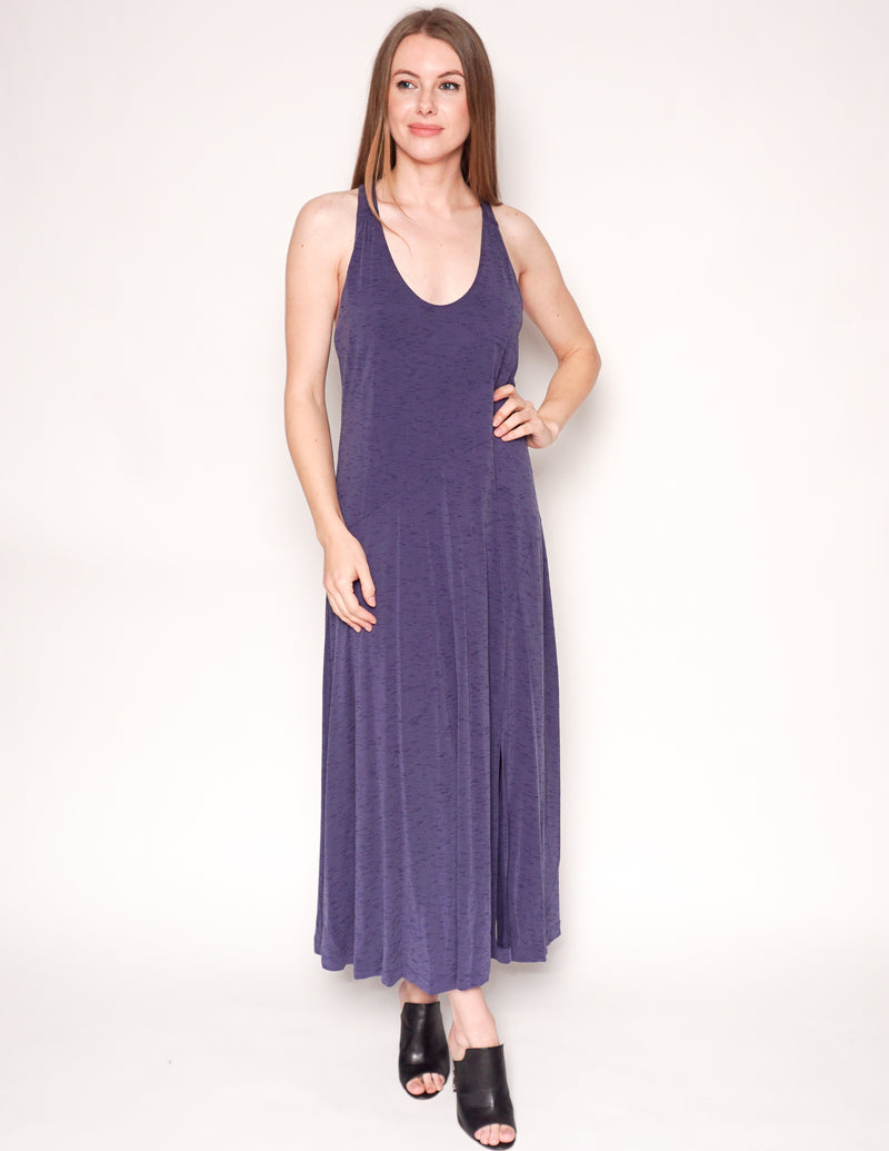 MAEVE ANTHROPOLOGIE Purple Melanie Lace-Up Back Maxi Tank Dress