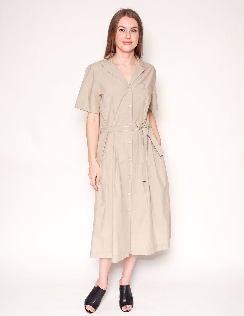 TOMAS MAIER Safari Khaki Cotton Belted Shirtdress