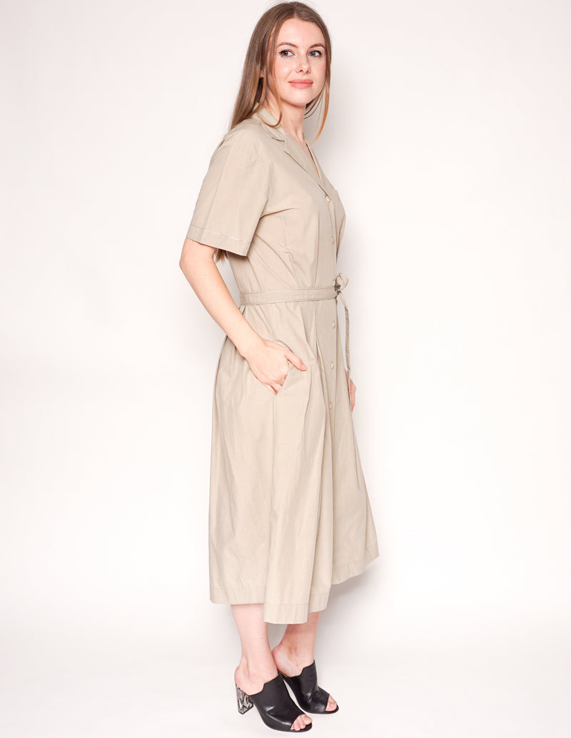 TOMAS MAIER Safari Khaki Cotton Belted Shirtdress