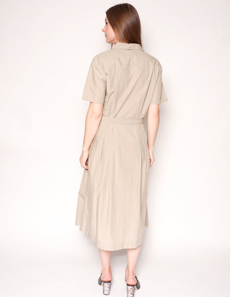 TOMAS MAIER Safari Khaki Cotton Belted Shirtdress