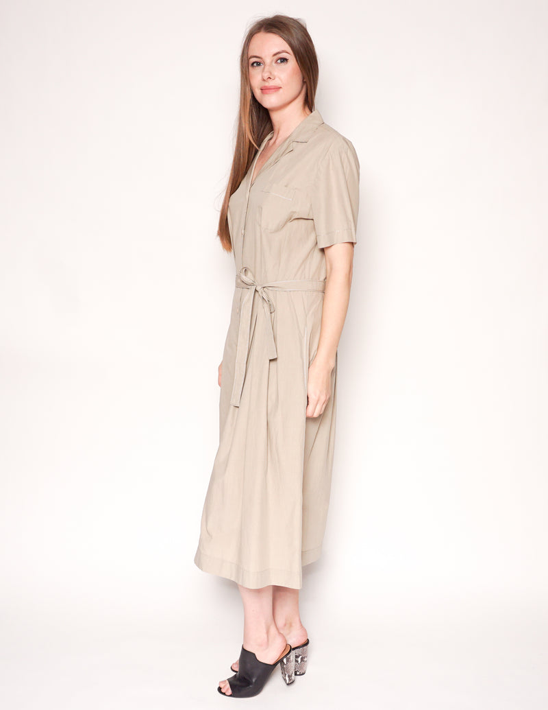 TOMAS MAIER Safari Khaki Cotton Belted Shirtdress