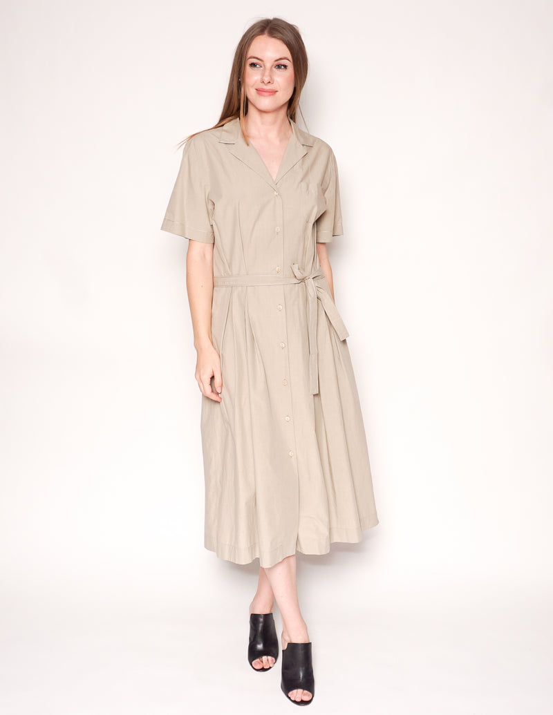 TOMAS MAIER Safari Khaki Cotton Belted Shirtdress