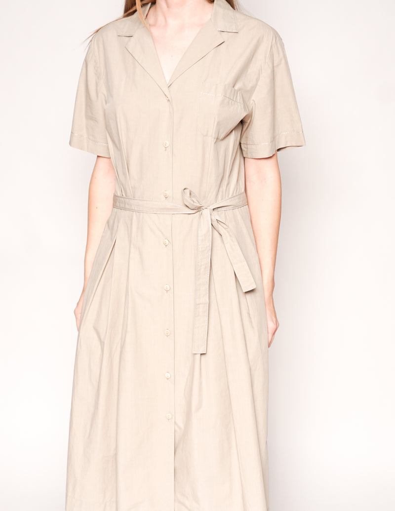 TOMAS MAIER Safari Khaki Cotton Belted Shirtdress