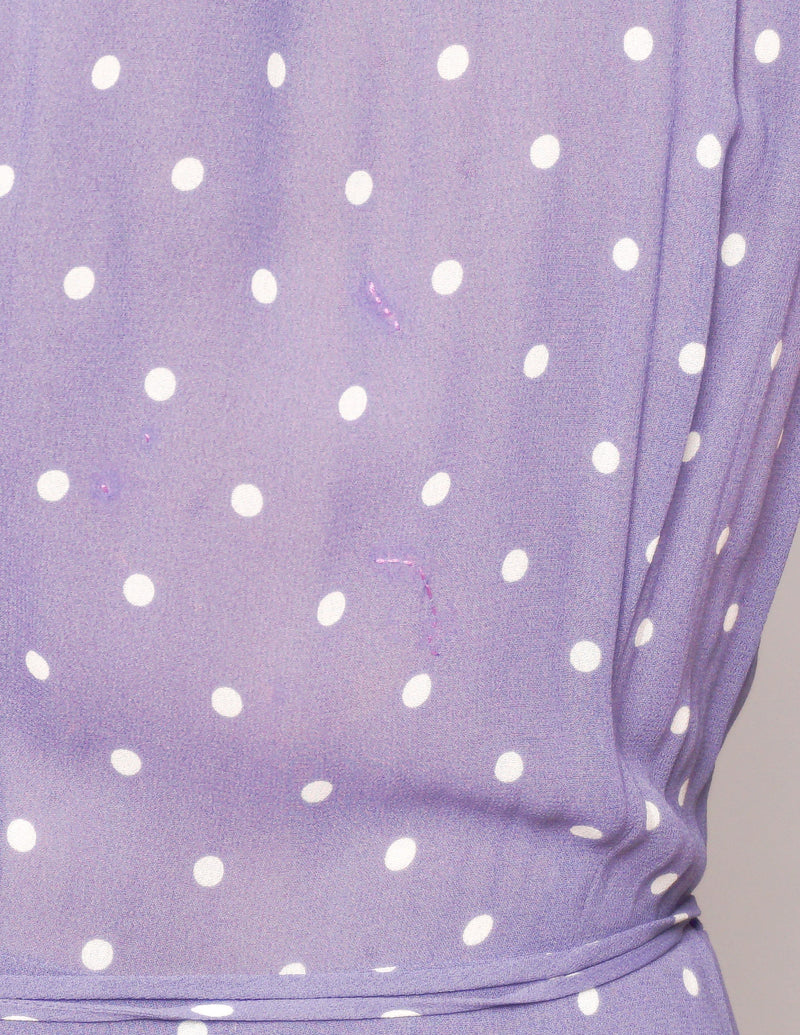 REFORMATION Purple Gwenyth Polka Dot Wrap Midi Dress - Fashion Without Trashin
