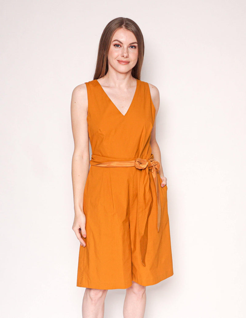 J. CREW Caramel Wrap-Tie Jumpsuit In Stretch Poplin - Fashion Without Trashin