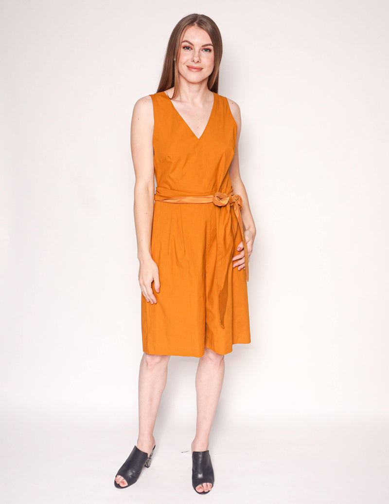 J. CREW Caramel Wrap-Tie Jumpsuit In Stretch Poplin - Fashion Without Trashin