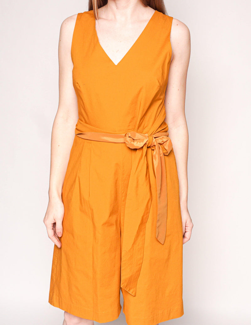 J. CREW Caramel Wrap-Tie Jumpsuit In Stretch Poplin - Fashion Without Trashin