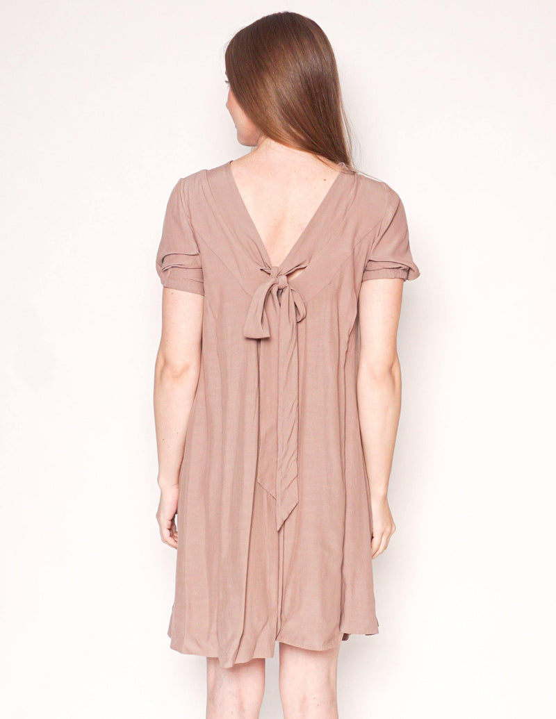 MARNI Back-Bow Short-Sleeve Shift Dress - Fashion Without Trashin