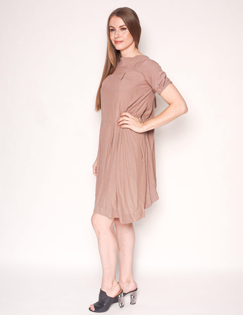 MARNI Back-Bow Short-Sleeve Shift Dress - Fashion Without Trashin