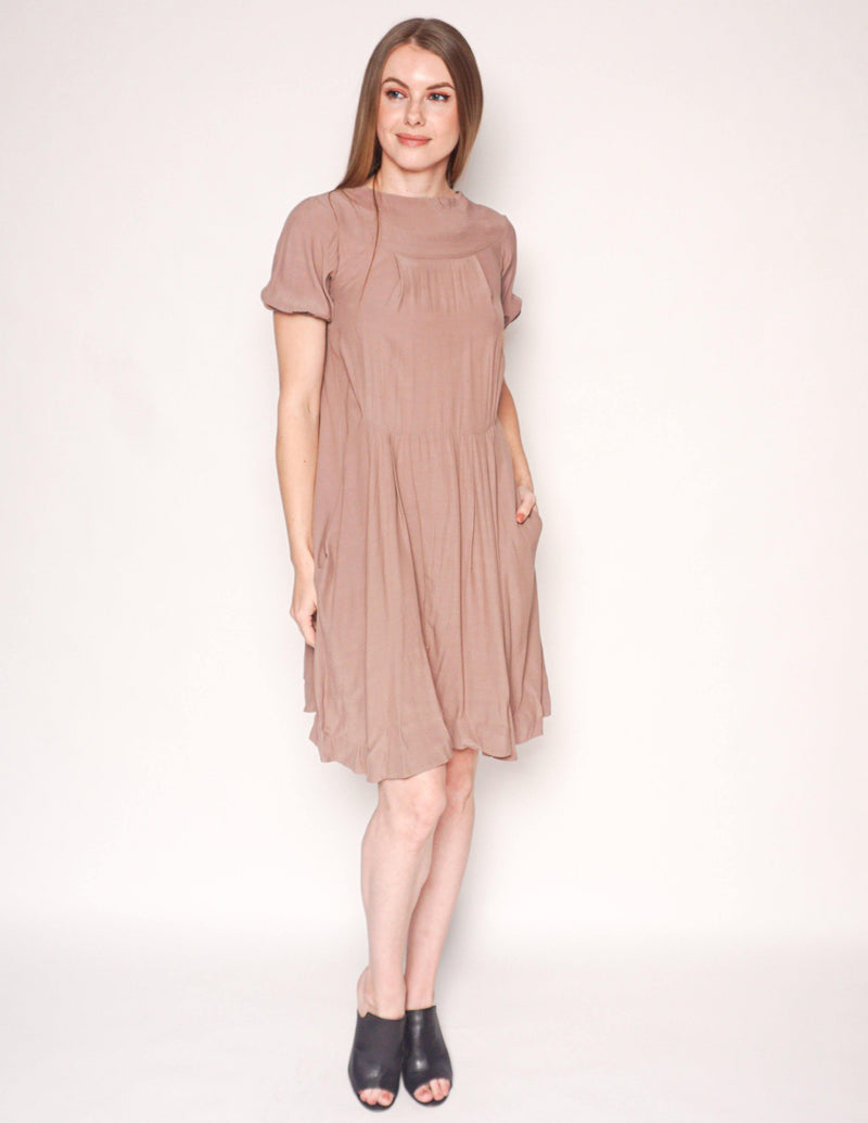 MARNI Back-Bow Short-Sleeve Shift Dress - Fashion Without Trashin