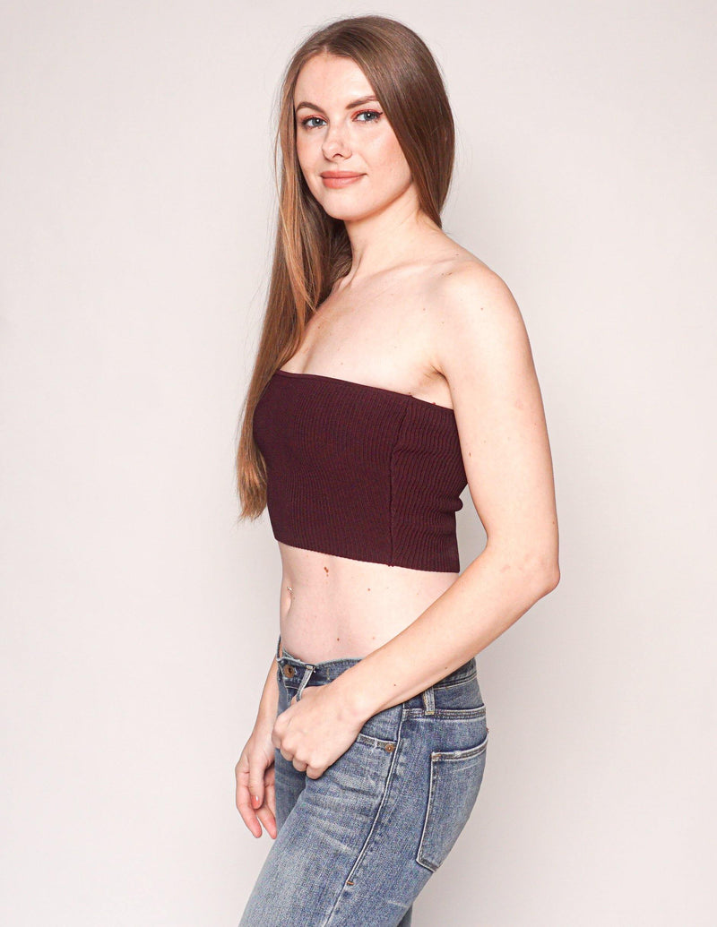 BABATON Aritzia Essamba Ribbed Cropped Tube Top - Fashion Without Trashin