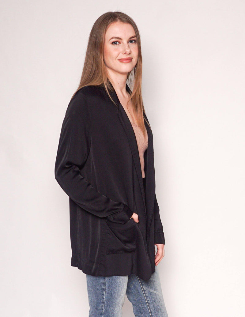 ALL SAINTS Black Open-Front Ivana Blazer - Fashion Without Trashin