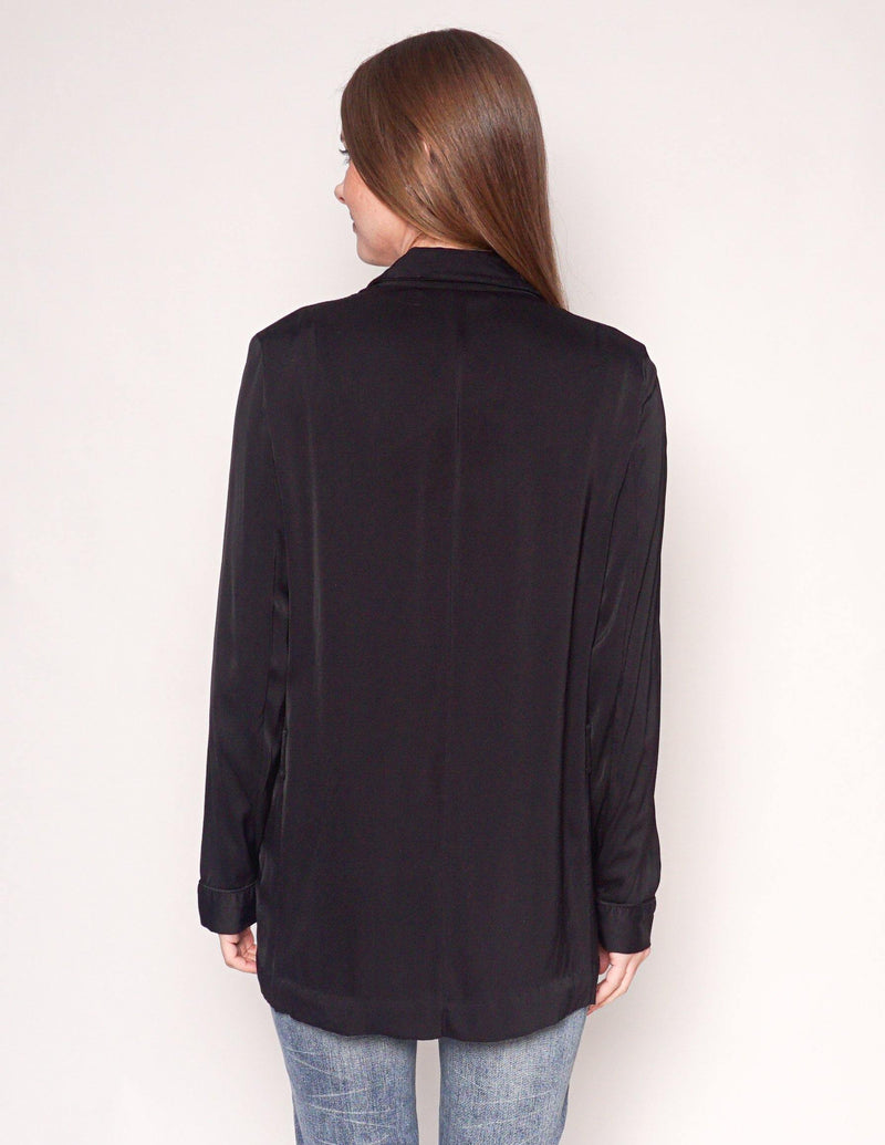 ALL SAINTS Black Open-Front Ivana Blazer - Fashion Without Trashin