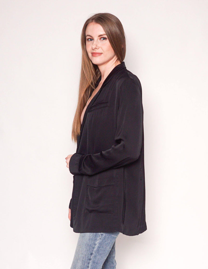 ALL SAINTS Black Open-Front Ivana Blazer - Fashion Without Trashin