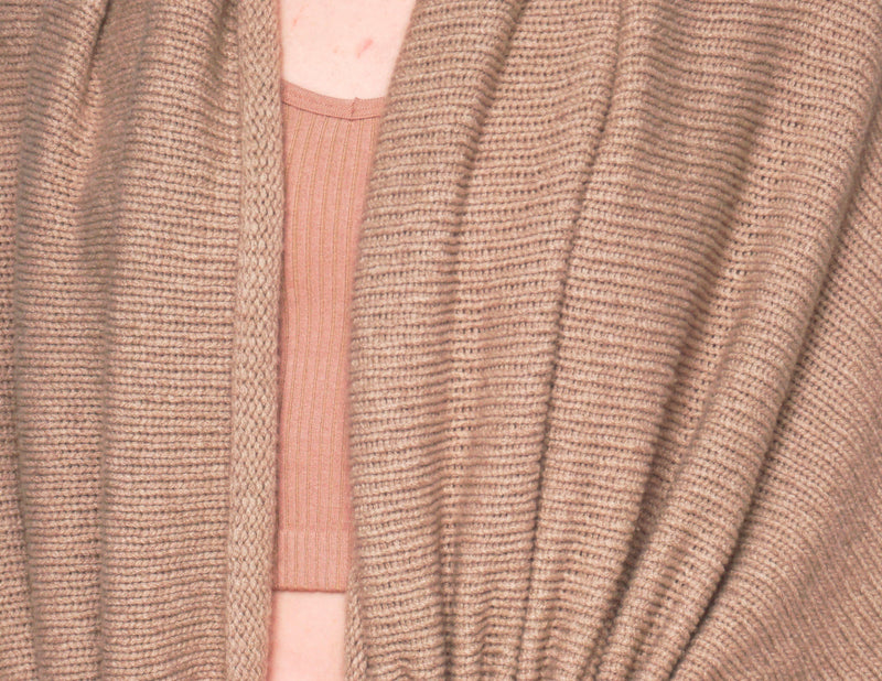 JIL SANDER Beige Cashmere Knit Shrug Cardigan Sweater - Fashion Without Trashin