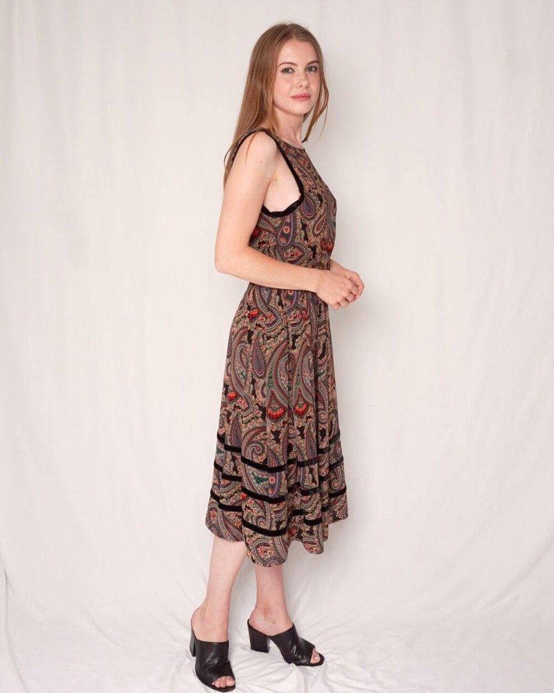 Albert Nipon Vintage Paisley Midi Dress (size 6) - Fashion Without Trashin