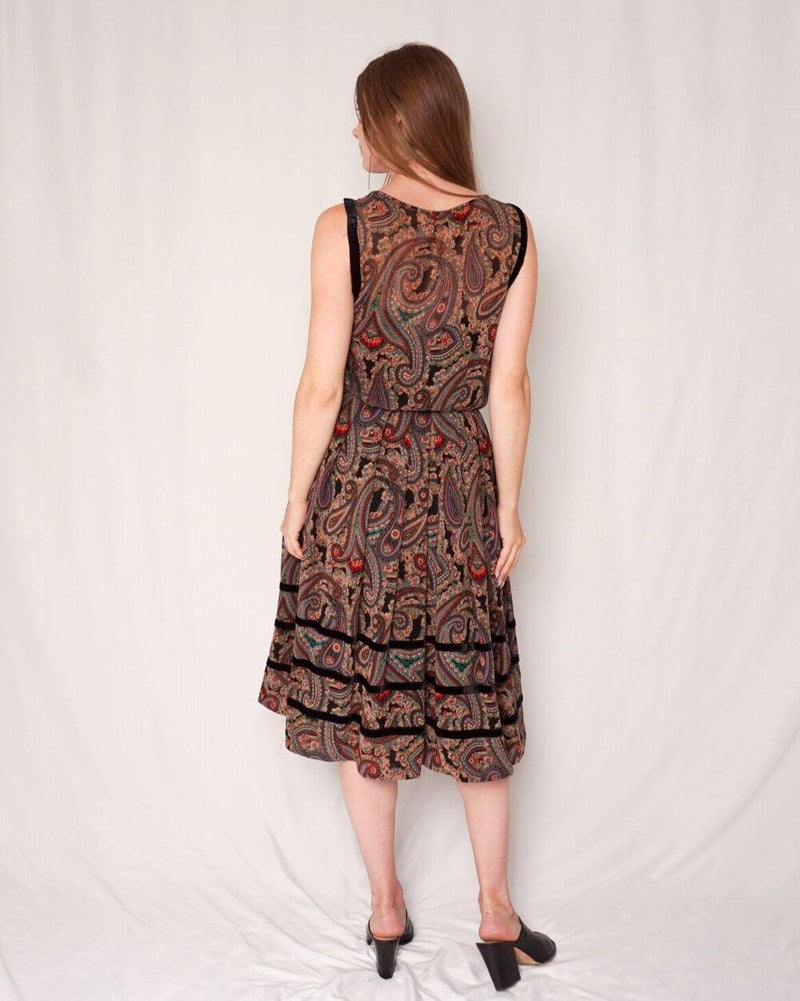 Albert Nipon Vintage Paisley Midi Dress (size 6) - Fashion Without Trashin