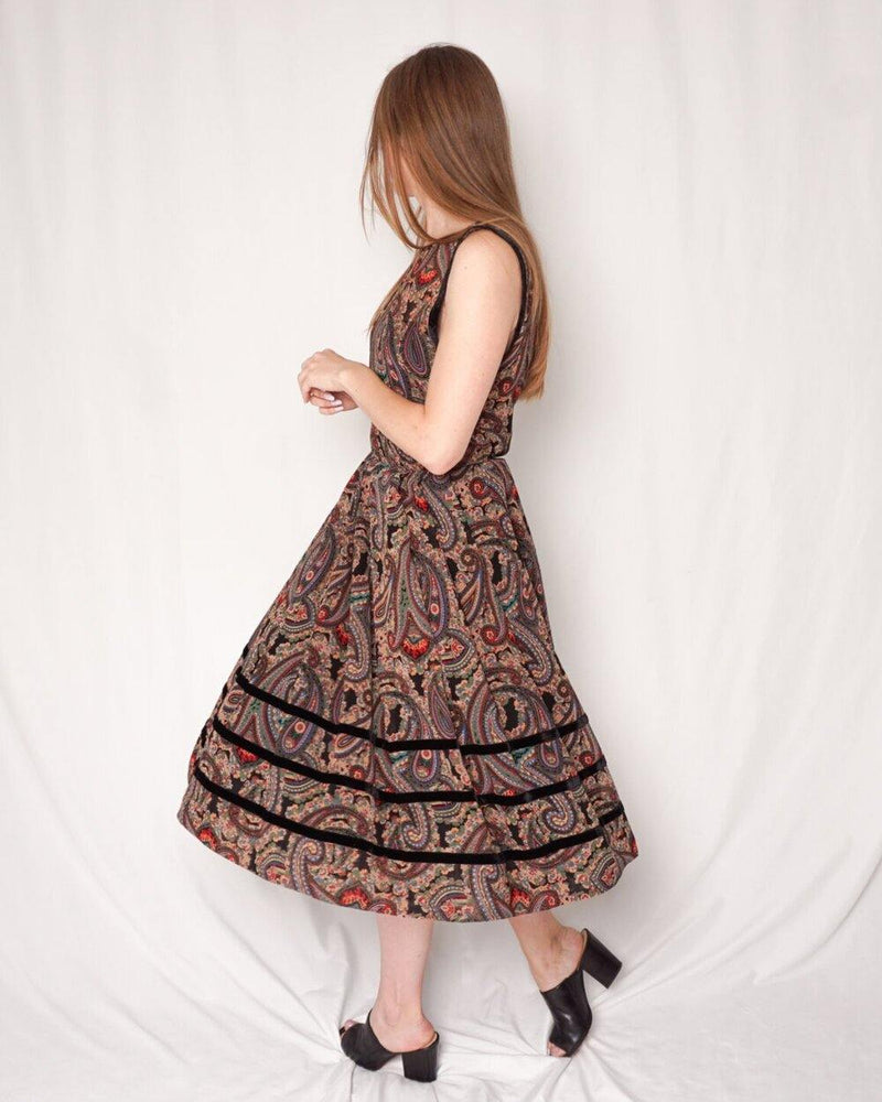 Albert Nipon Vintage Paisley Midi Dress (size 6) - Fashion Without Trashin