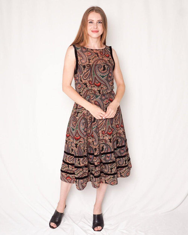Albert Nipon Vintage Paisley Midi Dress (size 6) - Fashion Without Trashin