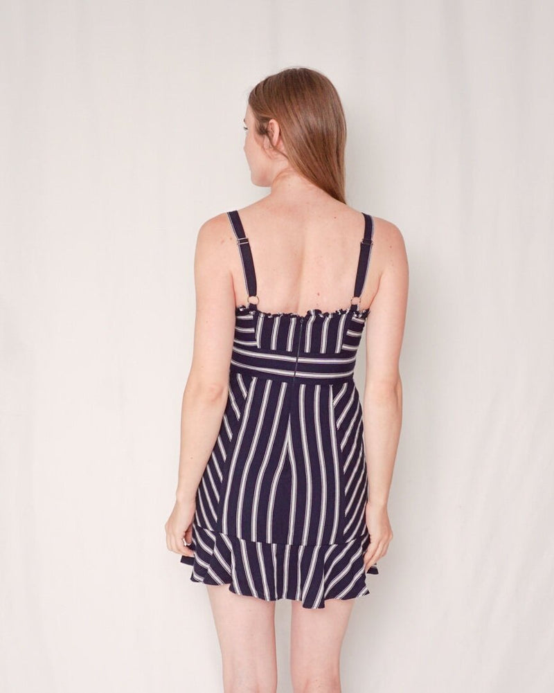 Parker Navy And White Striped Sleeveless Mini Dress (Size 00)