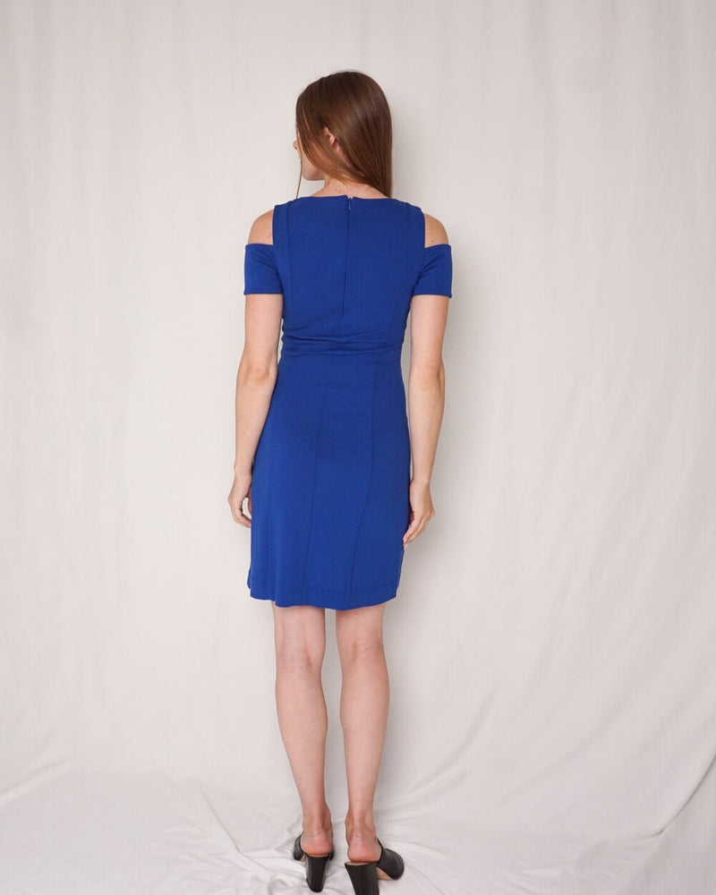 Whistles Bold Blue open Shoulder Sheath Dress (2)