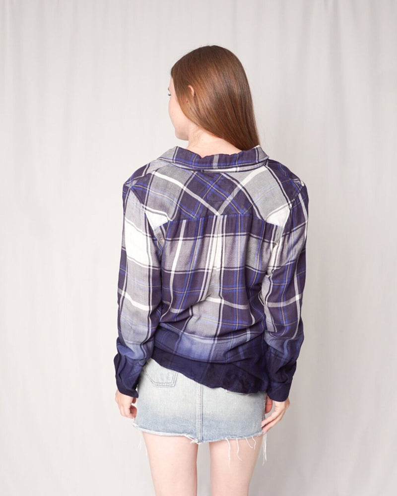 Rails "Kendra" Blue Ombre Plaid Shirt (Size M)