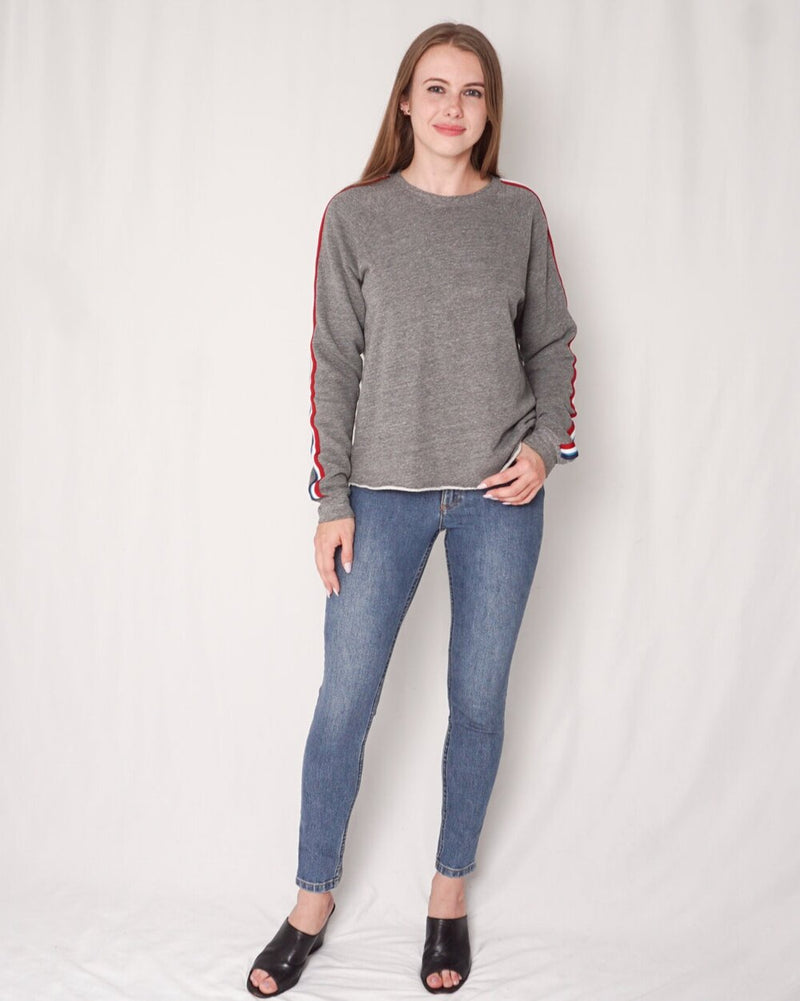 Sol Angeles Gray Sweatshirt with Side Stripes (Size S)