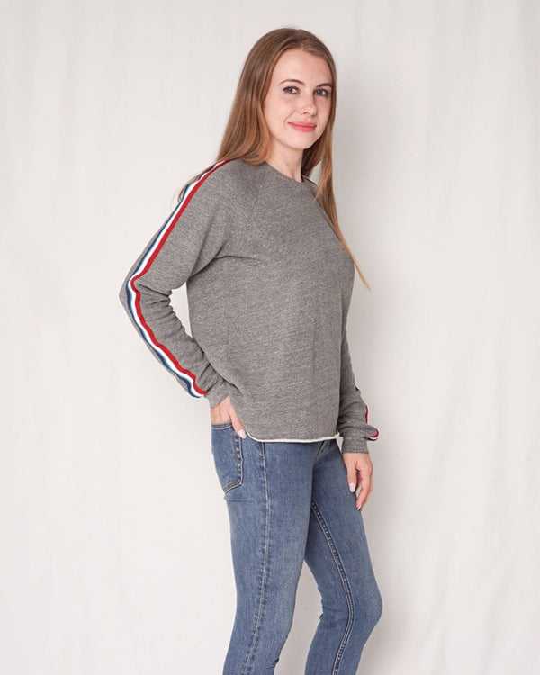 Sol Angeles Gray Sweatshirt with Side Stripes (Size S)