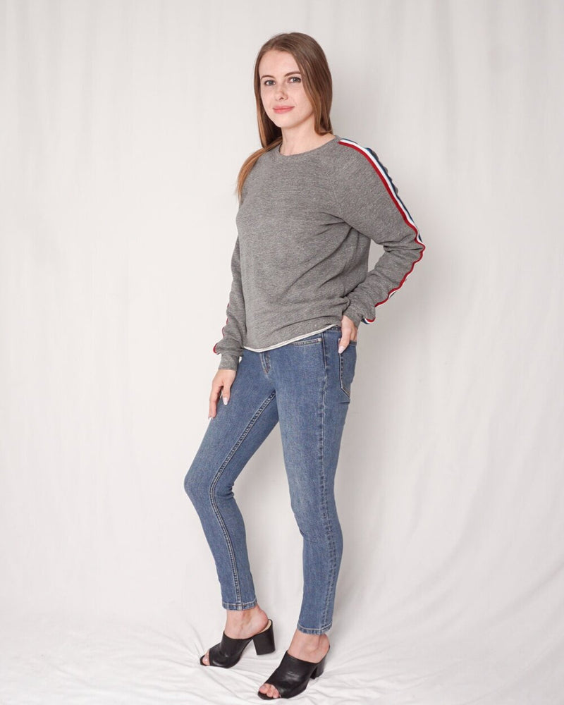 Sol Angeles Gray Sweatshirt with Side Stripes (Size S)