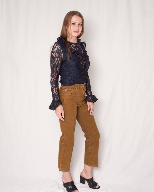 Alexis "Pollie" Navy Blue Lace Bodysuit (Size L) - Fashion Without Trashin