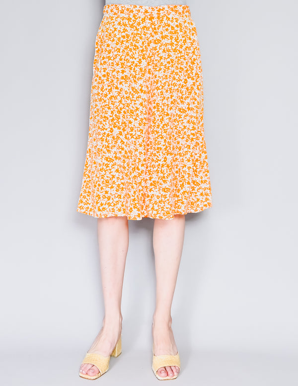 SONIA RYKIEL Paris Vintage Orange Floral Print Culotte (S)