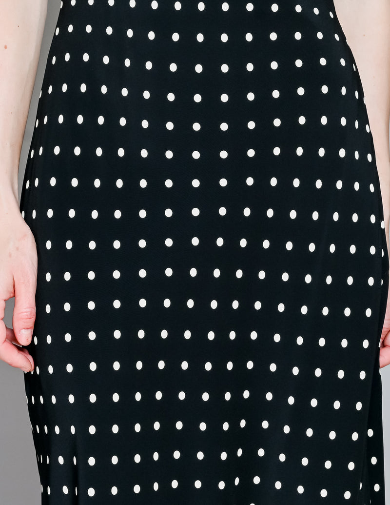 VINTAGE Bebe Black & White Polka Dot Slip Dress (XS)