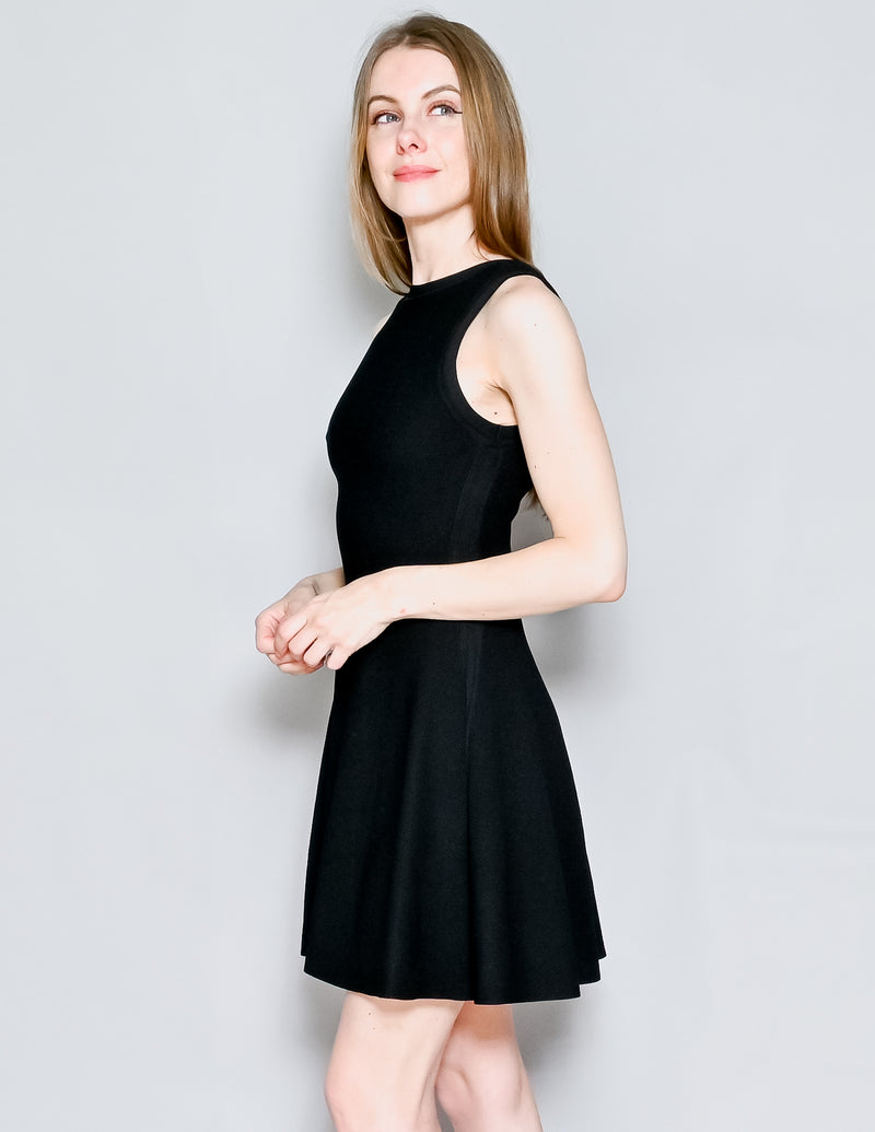 ALICE + OLIVIA Black Knit Sleeveless Mini Dress (XS)