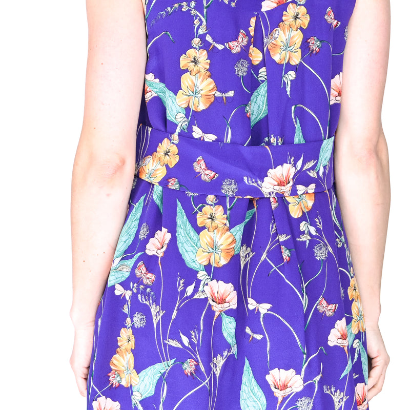 ANTHROPOLOGIE HD IN PARIS Purple Floral Sleeveless Mini Dress (Size US 4)