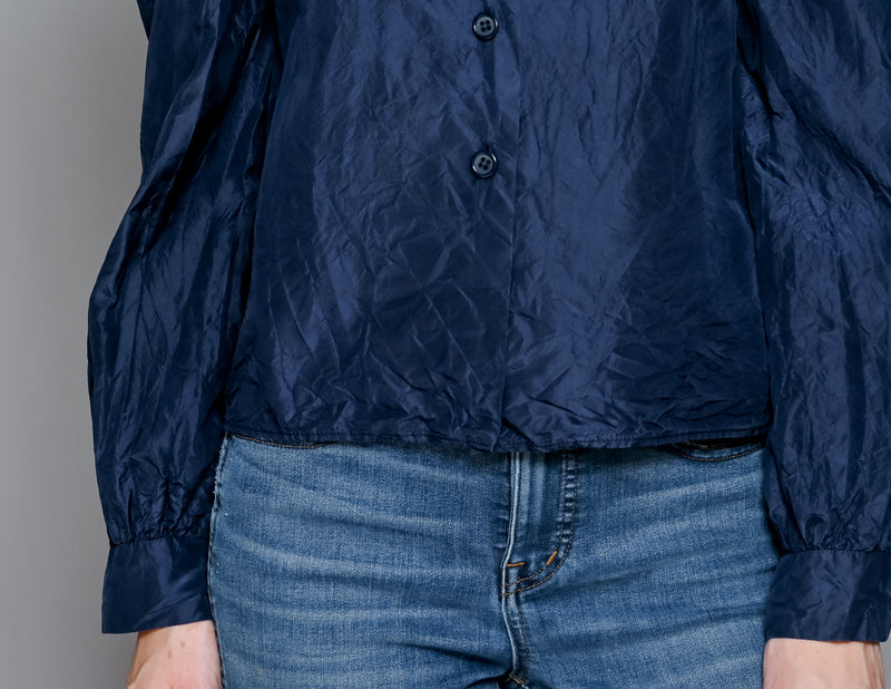 VINTAGE Bill Blass Dark Blue Long-Sleeve Blouse (S)