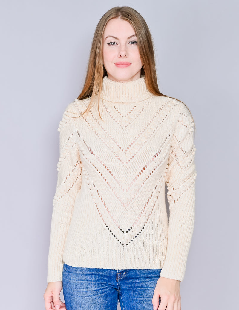 RENA LANGE Virgin Wool Turtleneck Sweater (Size M)