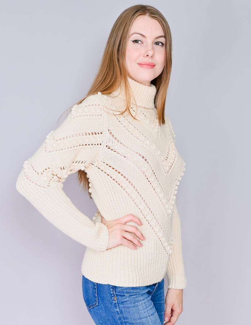RENA LANGE Virgin Wool Turtleneck Sweater (Size M)