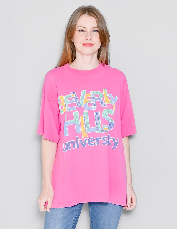 VINTAGE Beverly Hills University 1991 Pink Tee (XL)