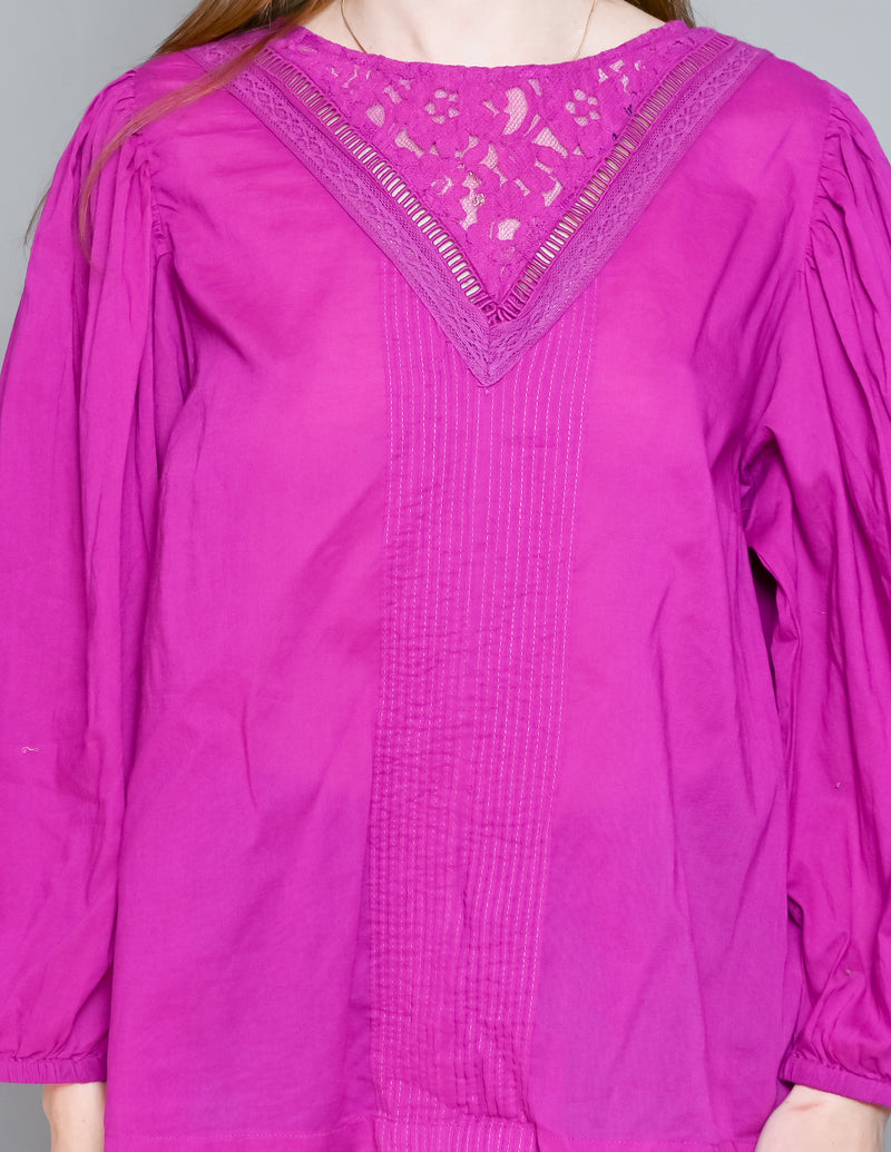 FARM RIO Purple Kelsie Cotton Blouse NWT (L)