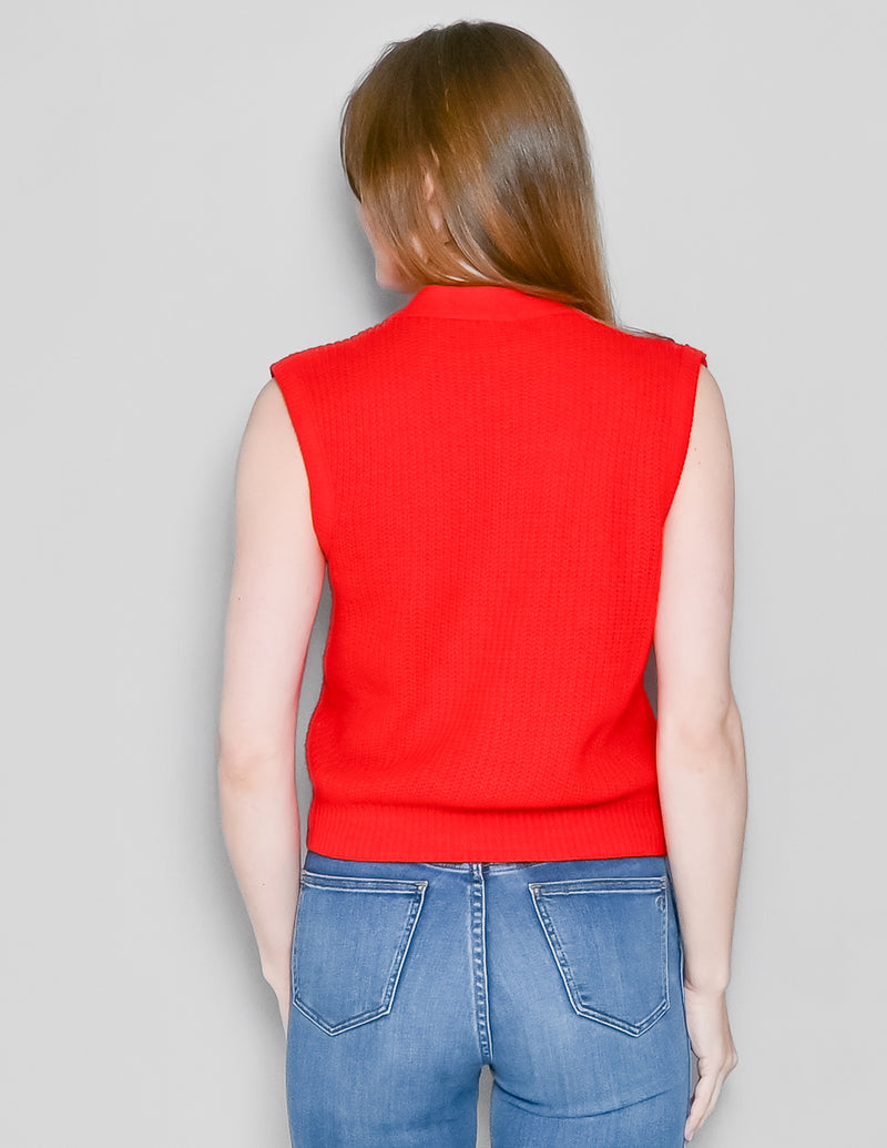VINTAGE Brunny Red Knit Sweater Vest (XS-L)