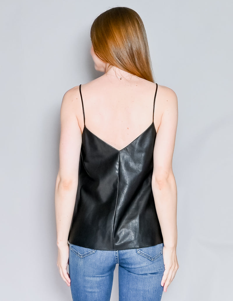 AMANDA UPRICHARD Bourbon Faux-Leather Camisole Top (S)